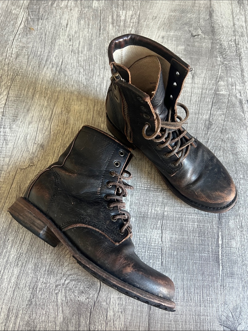 Freebird by Steven Dark Brown Leather Lace-Up Men's Boots